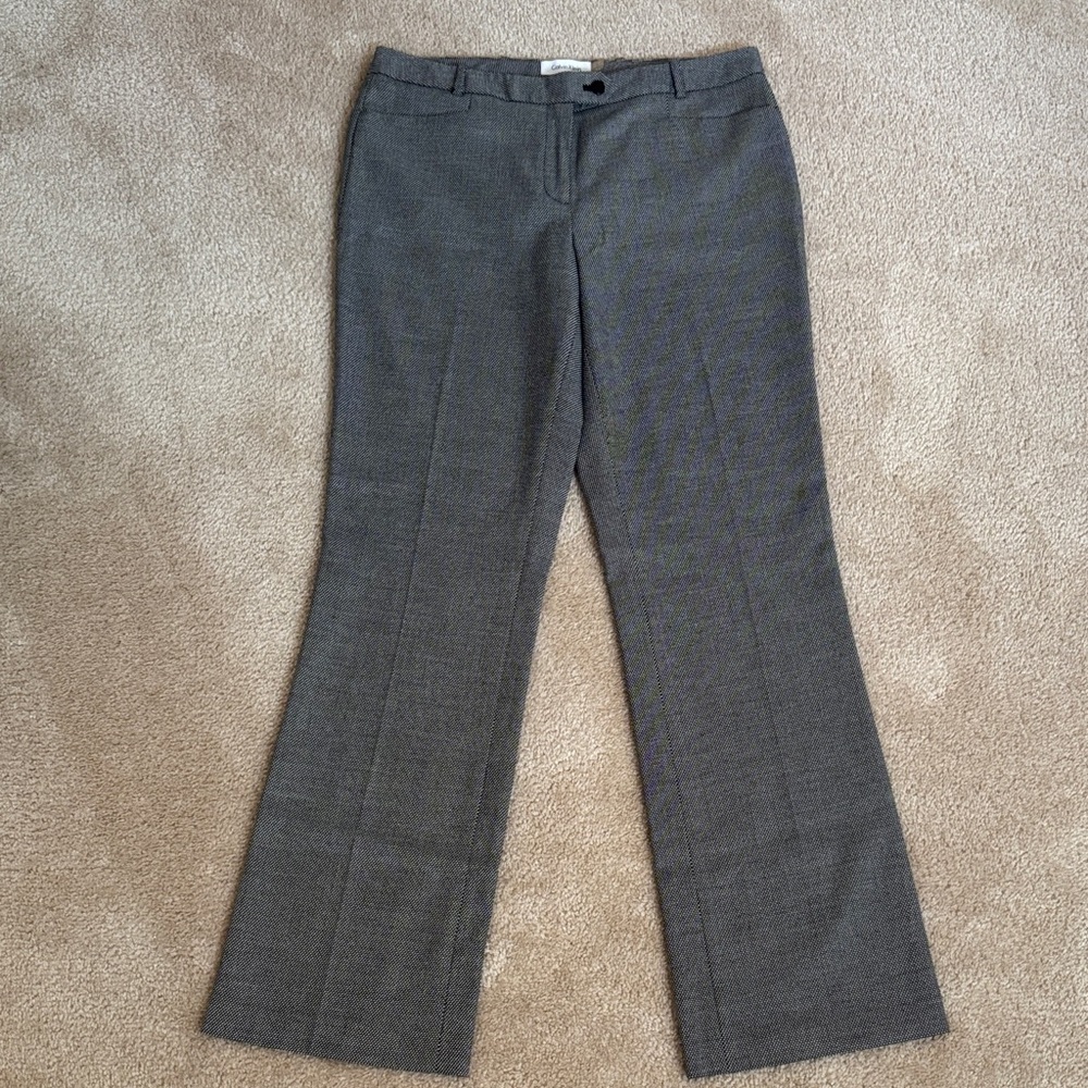 Calvin Klein Gray Straight Leg Dress Pants
